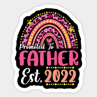 Promoted to Father Est.2022 Rainbow Papa to Be New Papa Sticker